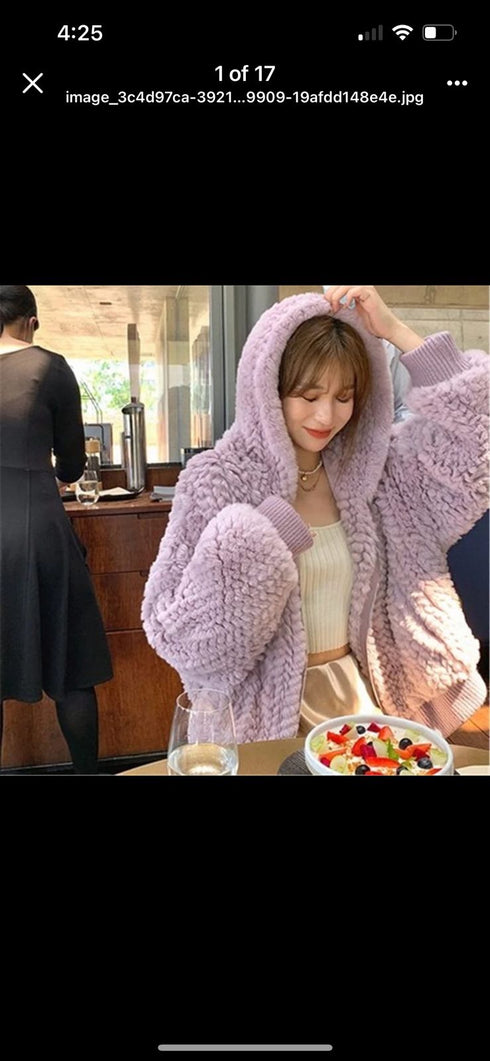 Winter Casual Hooded Rabbit Fur Jackets